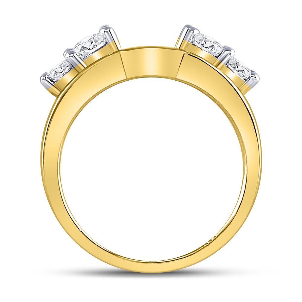 14kt Yellow Gold Womens Round Diamond Solitaire Enhancer Wedding Band 3/4 Cttw