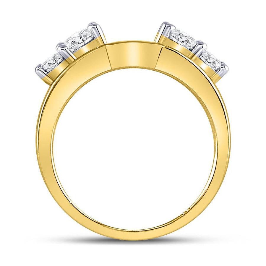 14kt Yellow Gold Womens Round Diamond Solitaire Enhancer Wedding Band 3/4 Cttw