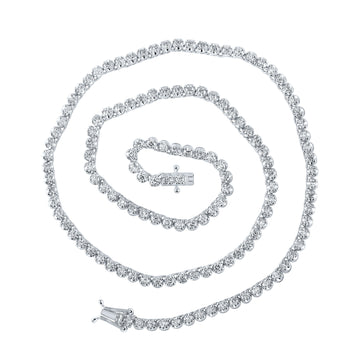 14kt White Gold Mens Round Diamond 16-inch Tennis Chain Necklace 4-3/8 Cttw