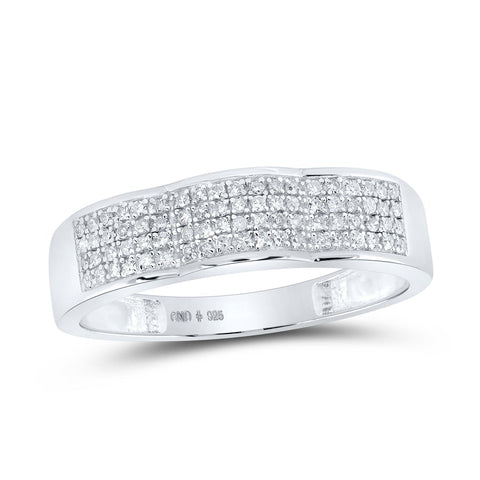 Sterling Silver His Hers Round Diamond Square Matching Wedding Set 7/8 Cttw