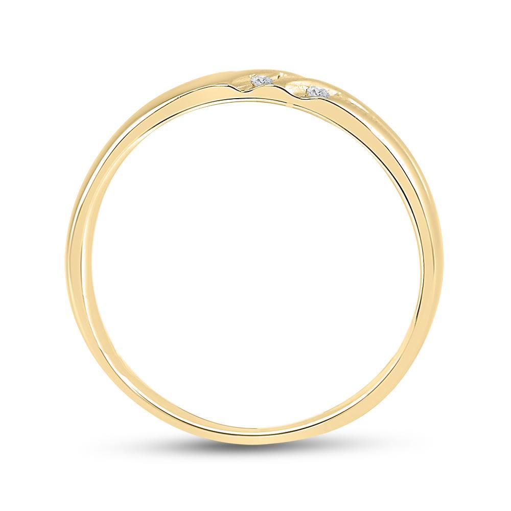 14kt Yellow Gold Mens Round Diamond Wedding Band Ring 1/8 Cttw