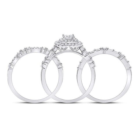 14kt White Gold Princess Diamond Solitaire Bridal Wedding Engagement Ring 1 Cttw