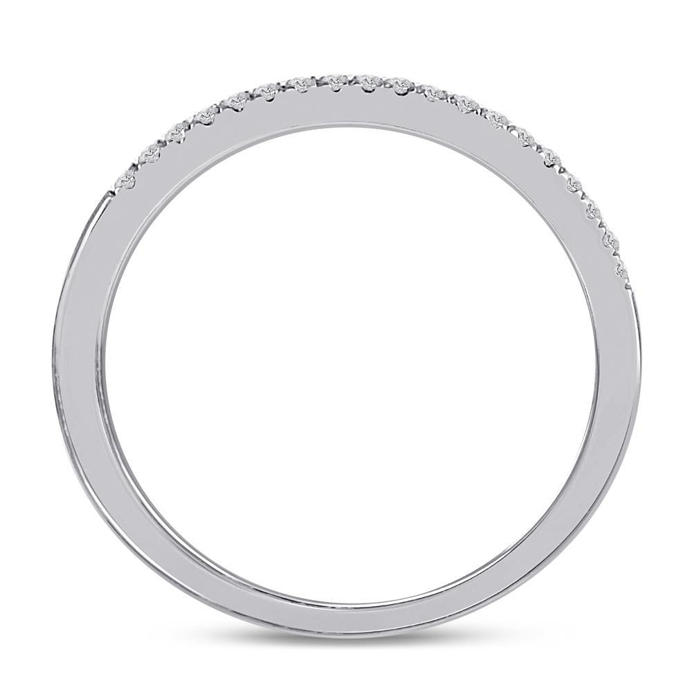 14kt White Gold Round Diamond Bridal Wedding Ring Band Set 5/8 Cttw