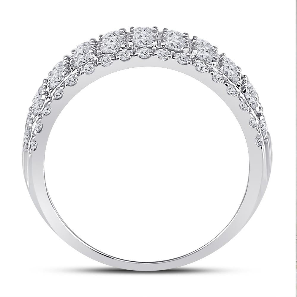 10kt White Gold Womens Round Diamond Band Ring 2 Cttw