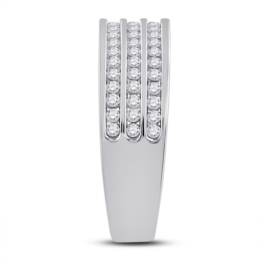 14kt White Gold His Hers Round Diamond Cluster Matching Wedding Set 1-7/8 Cttw