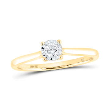 10kt Yellow Gold Womens Round Diamond Solitaire Ring 1/6 Cttw