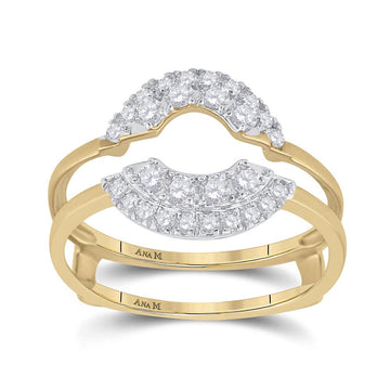 14kt Yellow Gold Womens Round Diamond Ring Guard Wrap Enhancer Wedding –  Castles Jewelry & Gifts