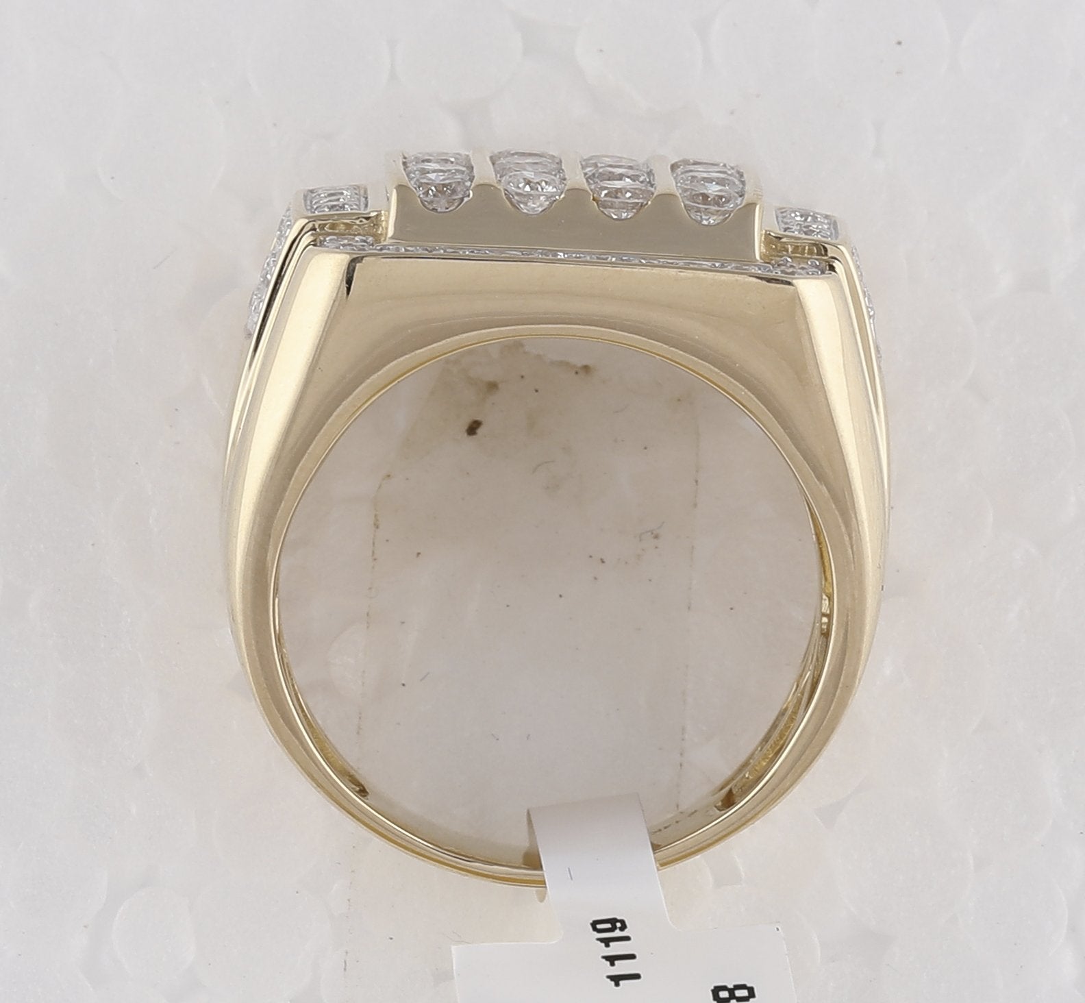 14kt Yellow Gold Mens Round Diamond Square Cluster Ring 2 Cttw