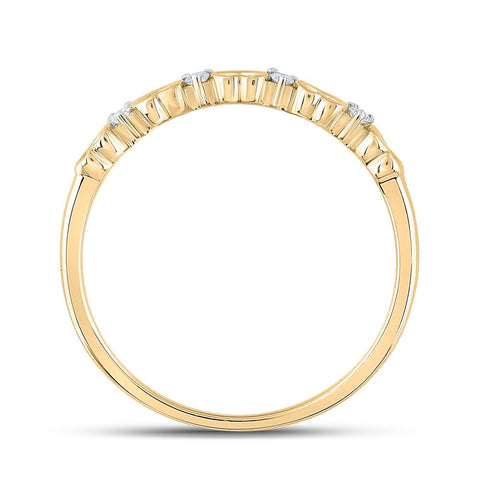 10kt Yellow Gold Womens Round Diamond Heart Ring 1/20 Cttw