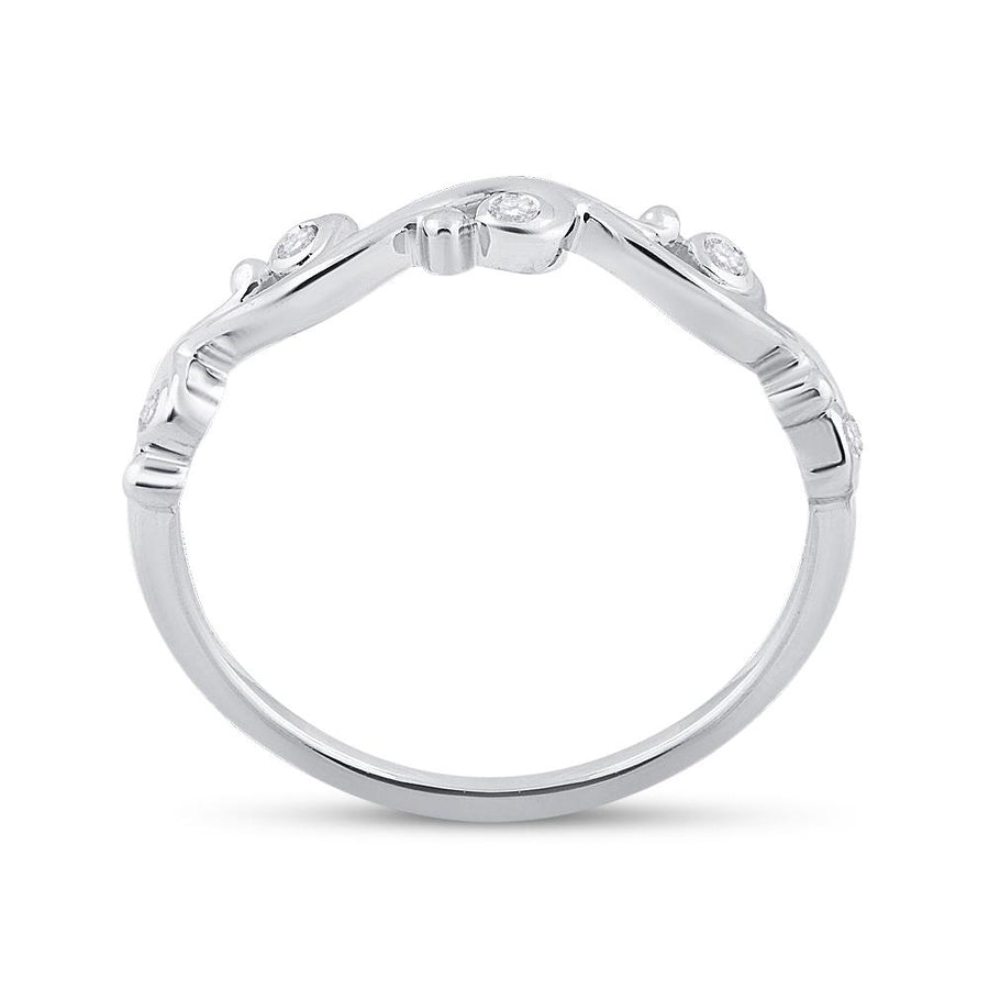 10kt White Gold Womens Round Diamond Band Ring 1/20 Cttw