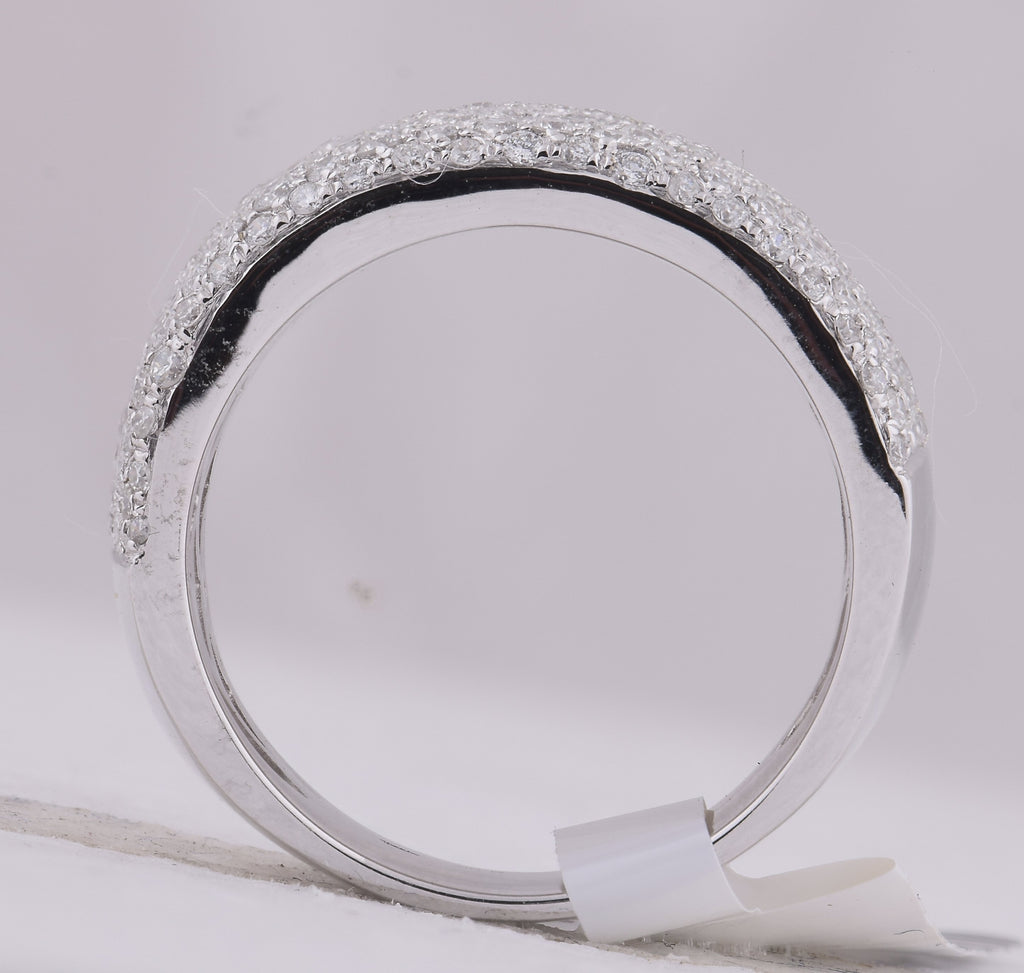 14kt White Gold Womens Round Diamond Pave Band Ring 2-1/4 Cttw