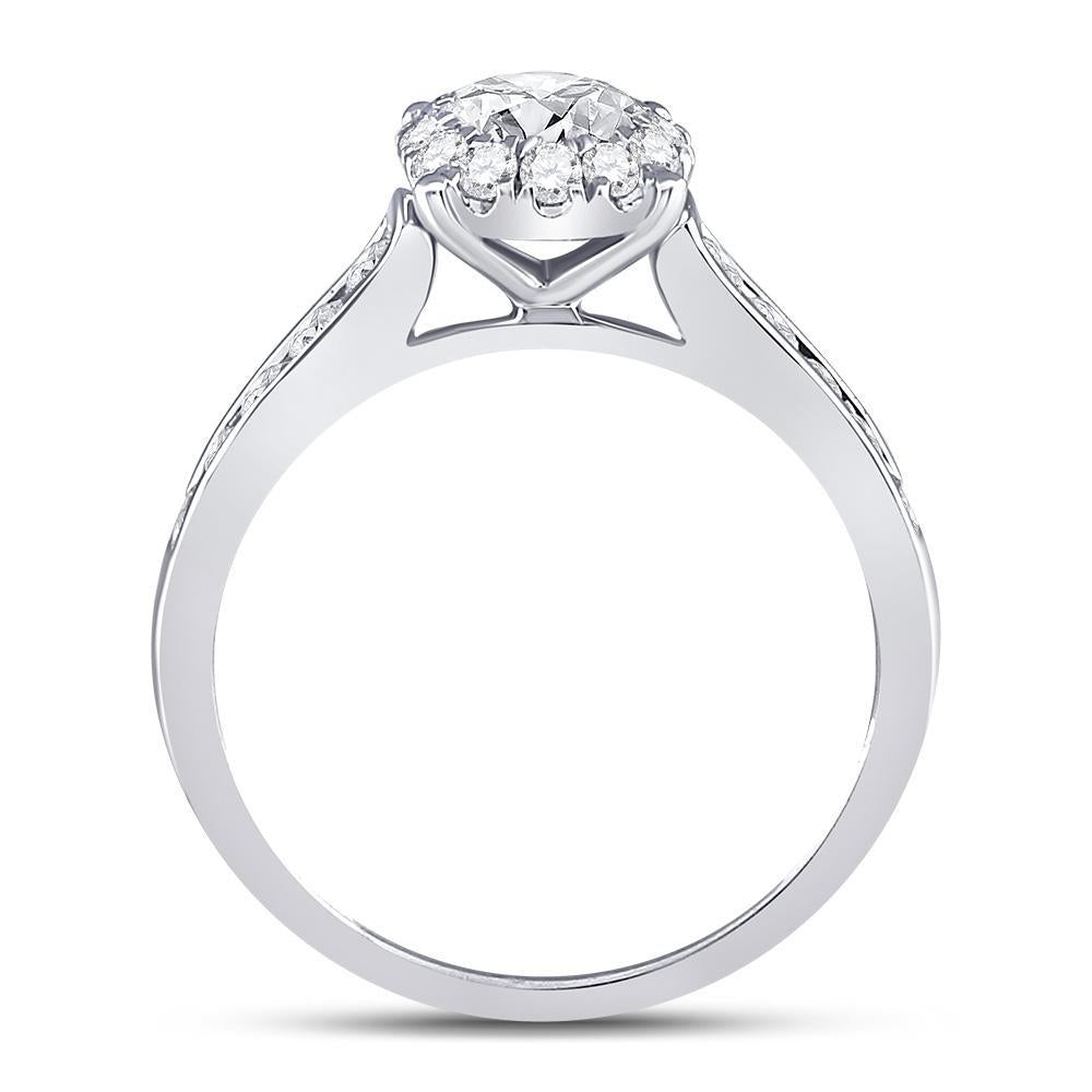 14kt White Gold Round Diamond Solitaire Bridal Wedding Engagement Ring 1 Cttw
