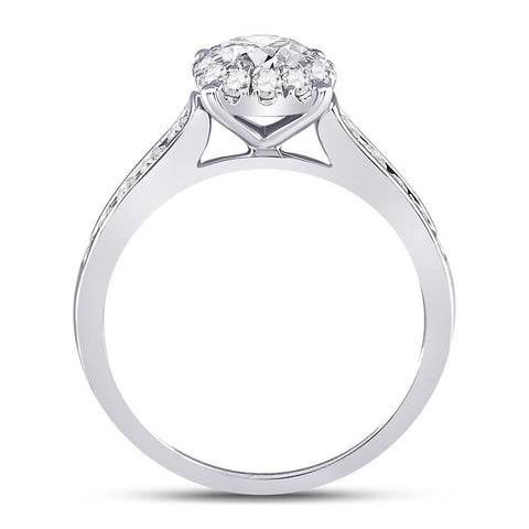 14kt White Gold Round Diamond Solitaire Bridal Wedding Engagement Ring 1 Cttw