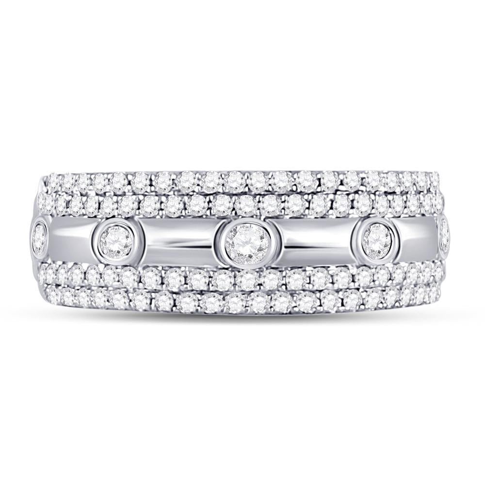 10kt White Gold Womens Round Diamond Anniversary Ring 1/2 Cttw