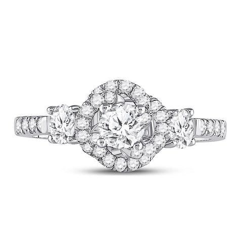 14kt White Gold Round Diamond Solitaire Bridal Wedding Engagement Ring 1 Cttw
