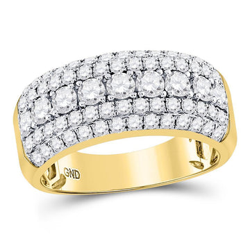 14kt Yellow Gold Mens Round Diamond Band Ring 2 Cttw