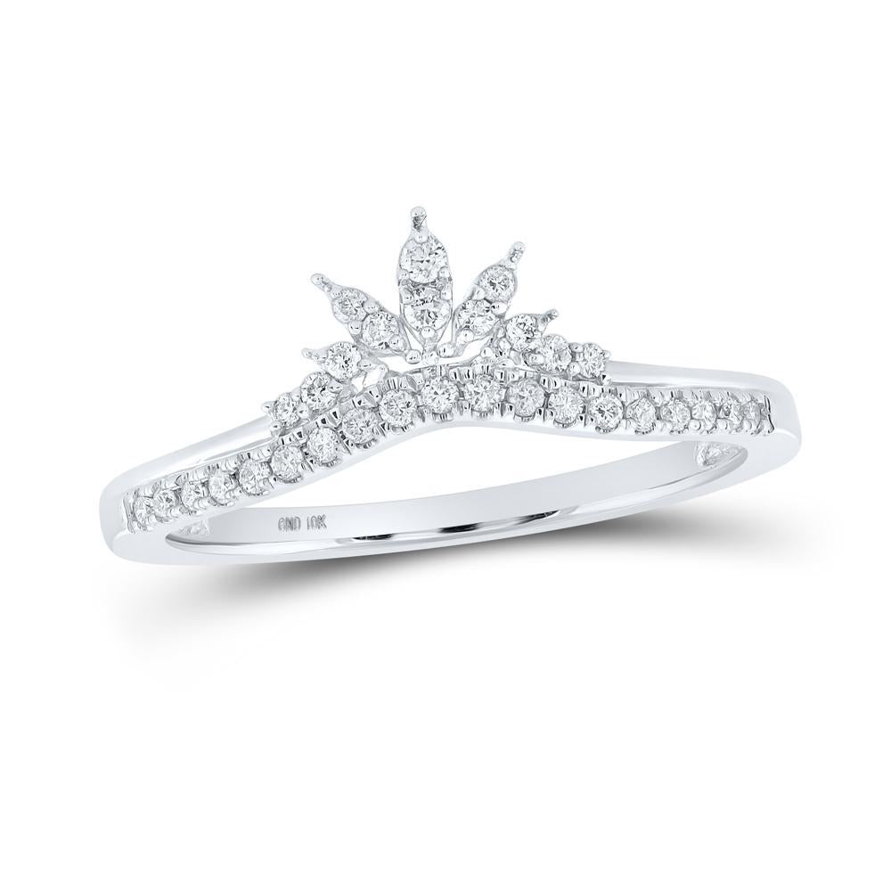 10kt White Gold Womens Round Diamond Enhancer Wedding Band 1/6 Cttw