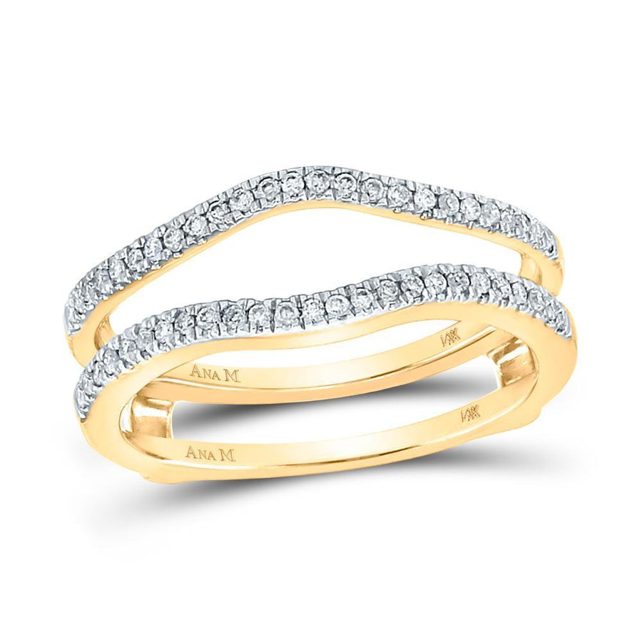 14kt Yellow Gold Womens Diamond Ring Guard Wrap Solitaire Band Enhancer 1/4 Cttw