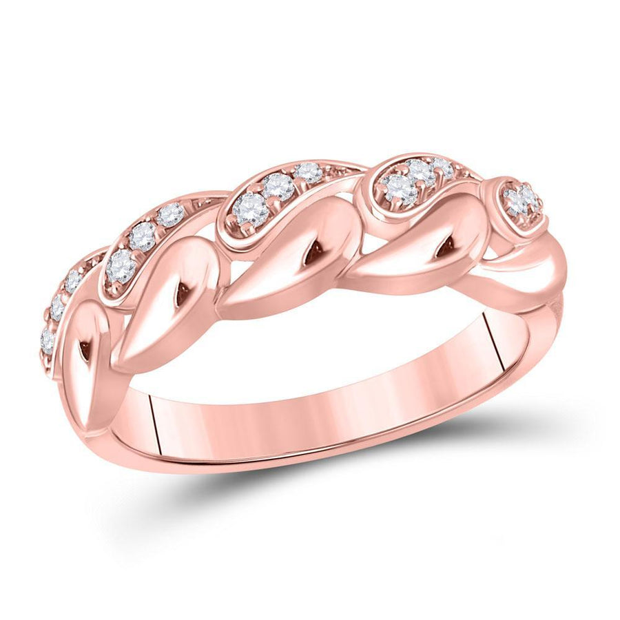 14kt Rose Gold Womens Round Diamond Fashion Ring 1/6 Cttw