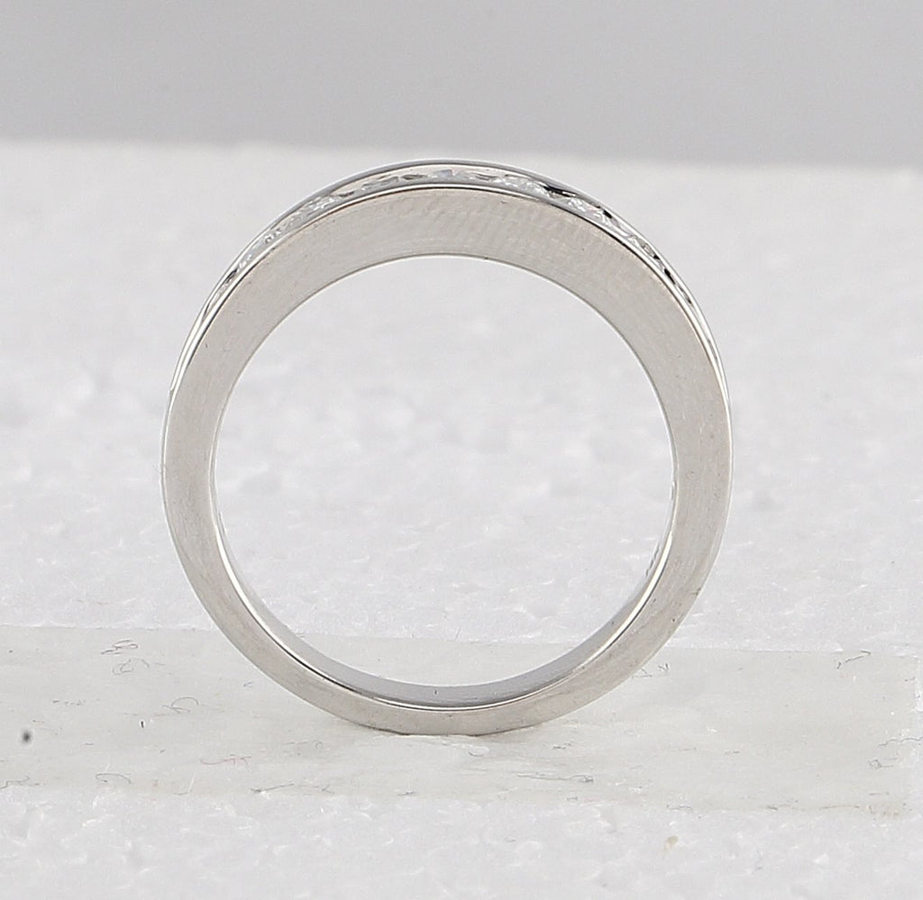 14kt White Gold Princess Diamond Bridal Wedding Ring Band Set 2 Cttw