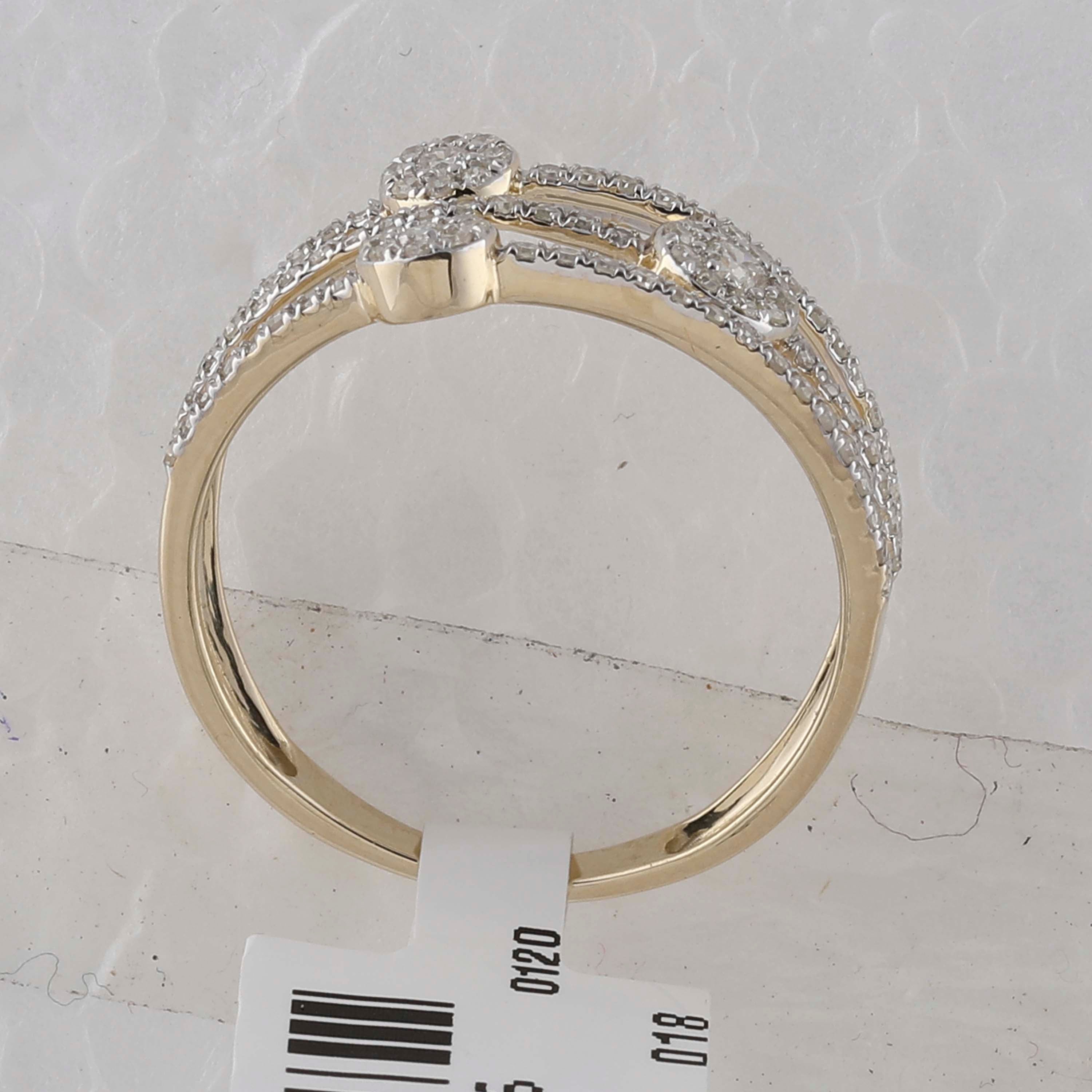 10kt Yellow Gold Womens Round Diamond Band Ring 1/3 Cttw