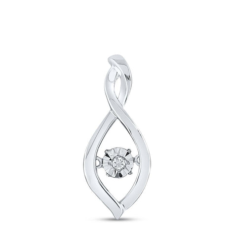 Sterling Silver Womens Round Diamond Fashion Pendant .03 Cttw