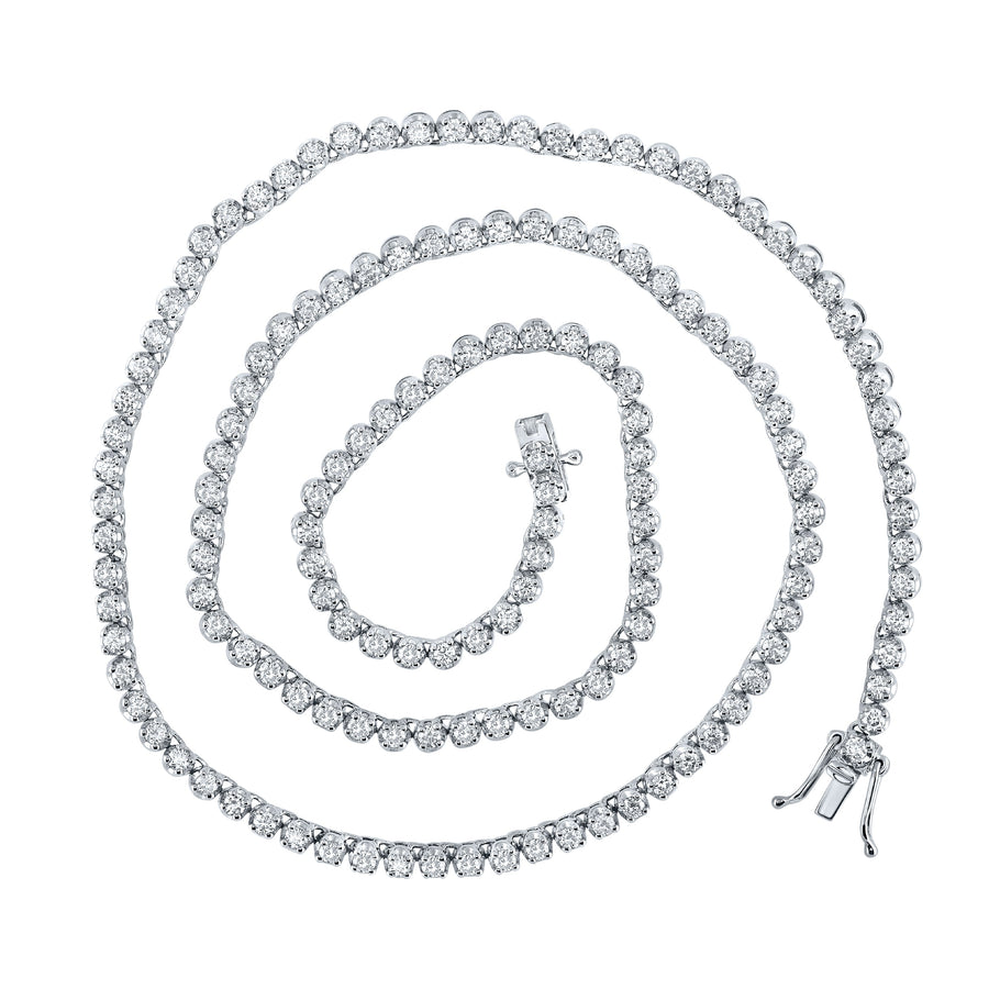 14kt White Gold Mens Round Diamond 18-inch Tennis Chain Necklace 4-5/8 Cttw