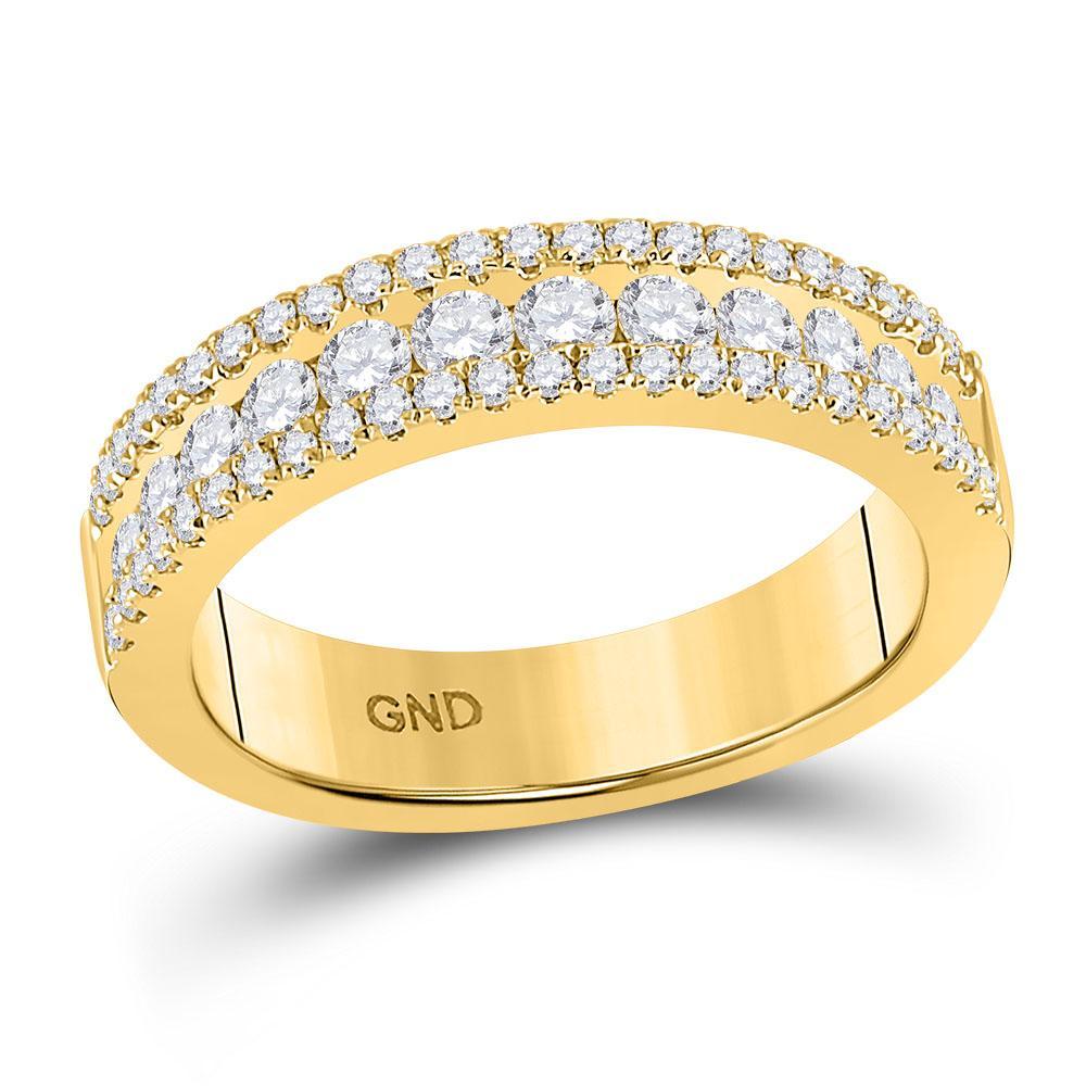 14kt Yellow Gold Womens Round Diamond Band Ring 1 Cttw