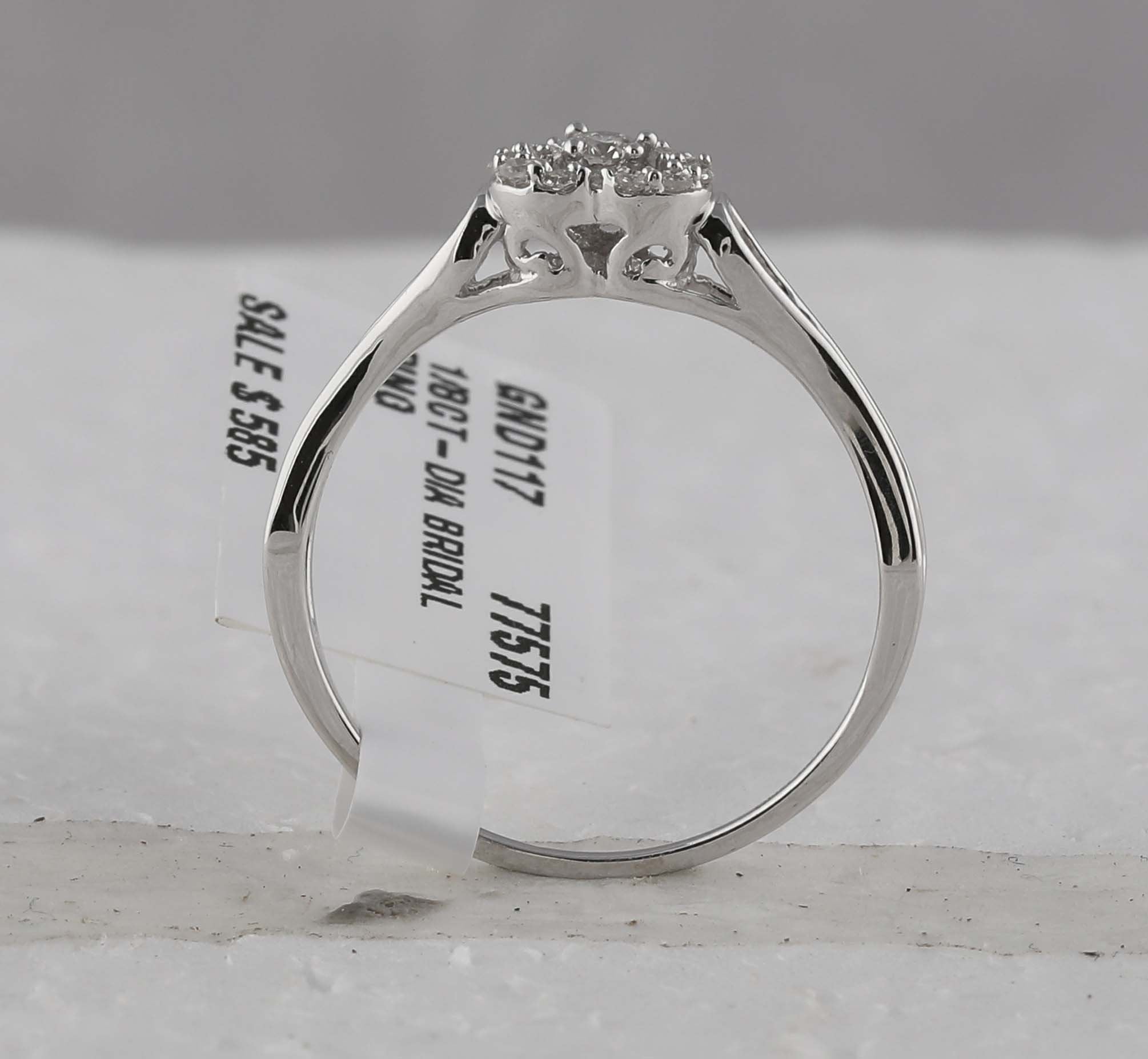 10kt White Gold Womens Round Diamond Heart Promise Ring 1/8 Cttw