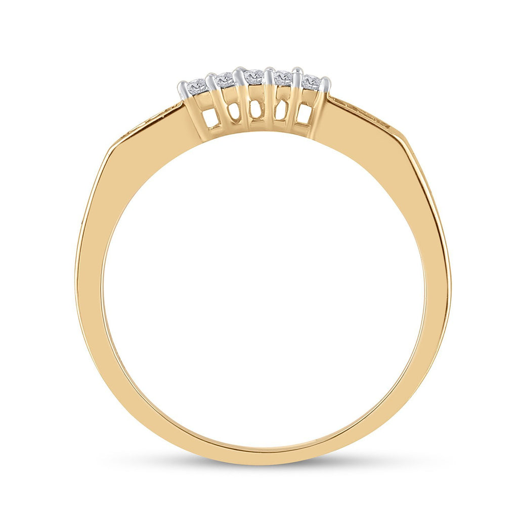 10kt Yellow Gold Princess Diamond Bridal Wedding Ring Band Set 1/3 Cttw