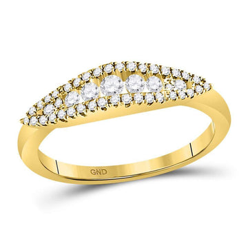 14kt Yellow Gold Womens Round Diamond Fashion Band Ring 3/8 Cttw