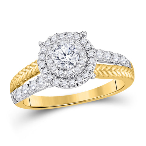 14kt Yellow Gold Round Diamond Solitaire Bridal Wedding Engagement Ring 1 Cttw