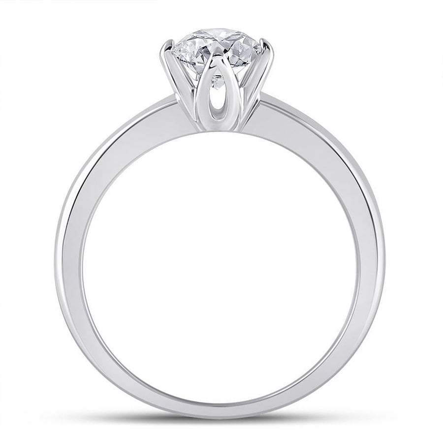 14kt White Gold Womens Round Diamond Solitaire Bridal Wedding Engagement Ring 3/4 Cttw