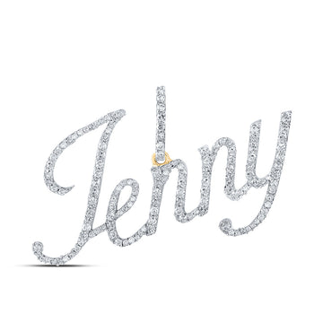 10kt Yellow Gold Womens Round Diamond JENNY Name Pendant 5/8 Cttw