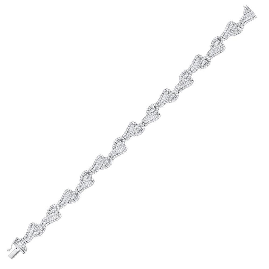 10kt White Gold Womens Baguette Diamond Tennis Bracelet 5 Cttw