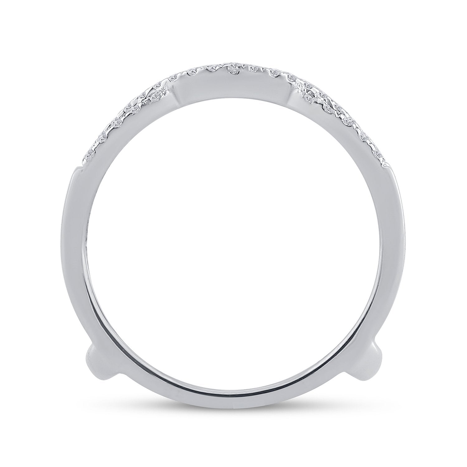 14kt White Gold Womens Round Diamond Solitaire Enhancer Wedding Band 1/3 Cttw