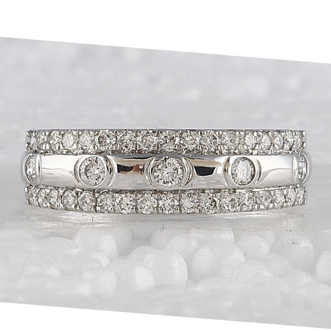 10kt White Gold Womens Round Diamond Anniversary Ring 1/2 Cttw