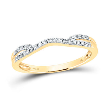 14kt Yellow Gold Womens Round Diamond Contour Enhancer Wedding Band Ring 1/6 Cttw