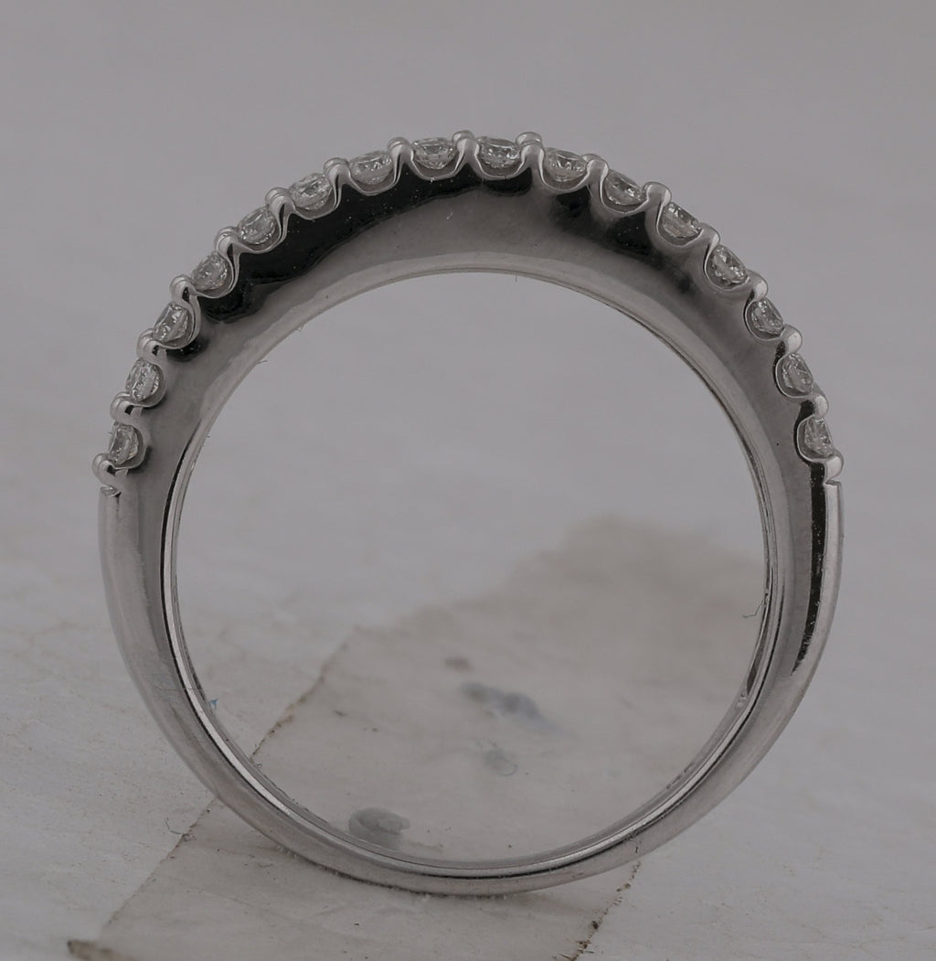 14kt White Gold Womens Round Yellow Diamond Band Ring 1 Cttw