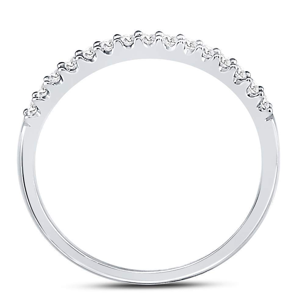 1/6CT-DIA CN FASHION LADIES BAND | Natural Diamonds | 14K White Gold | Metal Weight: ~1.3g | CINDY FASHION LADIES BAND