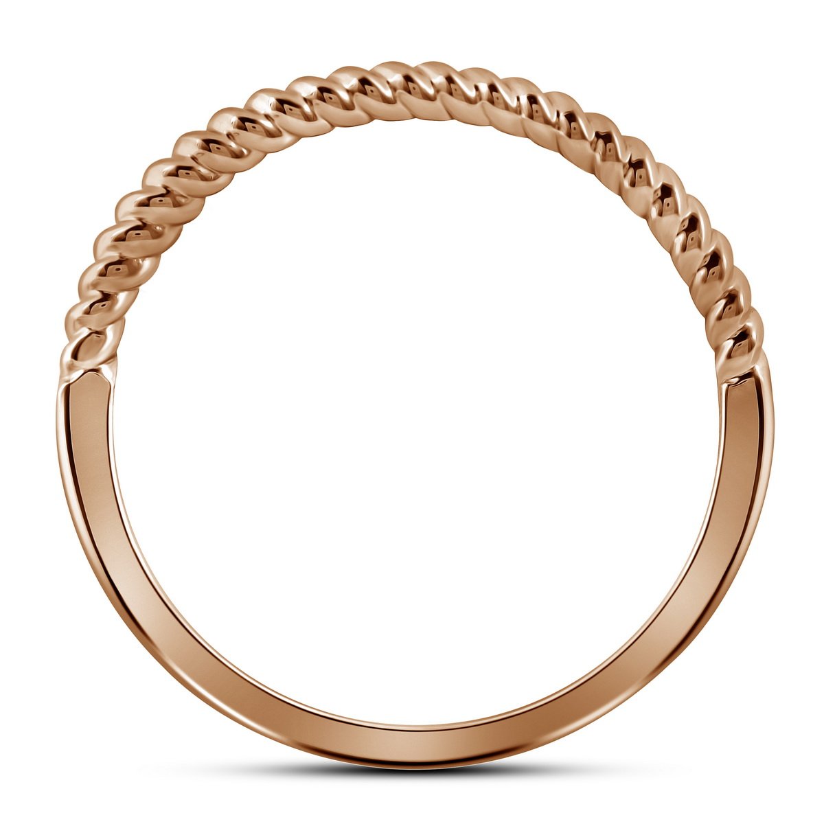 10kt Two-tone Gold Womens Round Diamond Stackable Rope Band Ring 1/5 Cttw