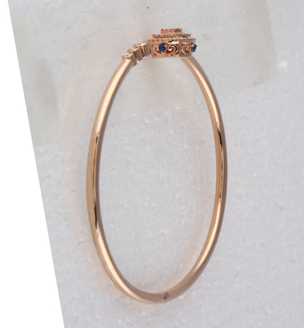14kt Rose Gold Womens Round Diamond Statement Bisected Bangle Bracelet 1/2 Cttw