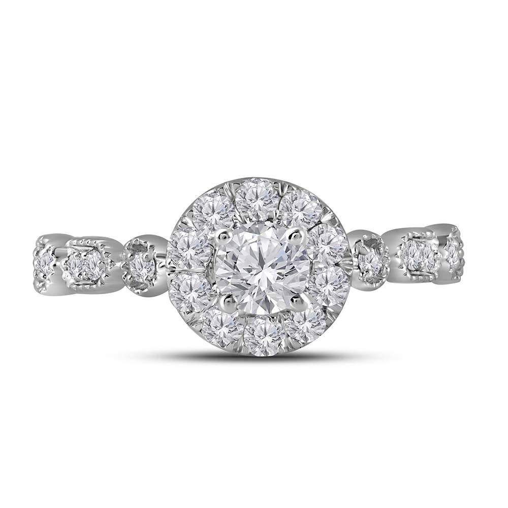 14kt Two-tone Gold Round Diamond Solitaire Bridal Wedding Engagement Ring 3/4 Cttw