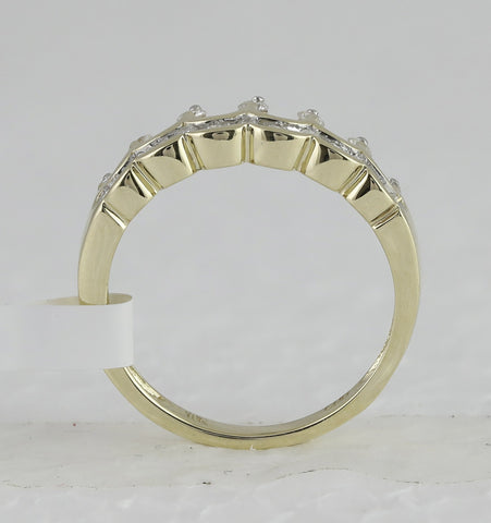 10kt Yellow Gold Womens Round Diamond Crown Tiara Band Ring 1/4 Cttw