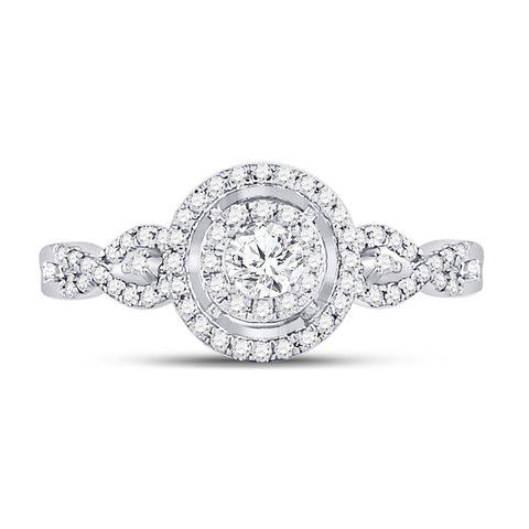 10kt White Gold Round Diamond Solitaire Bridal Wedding Engagement Ring 3/8 Cttw