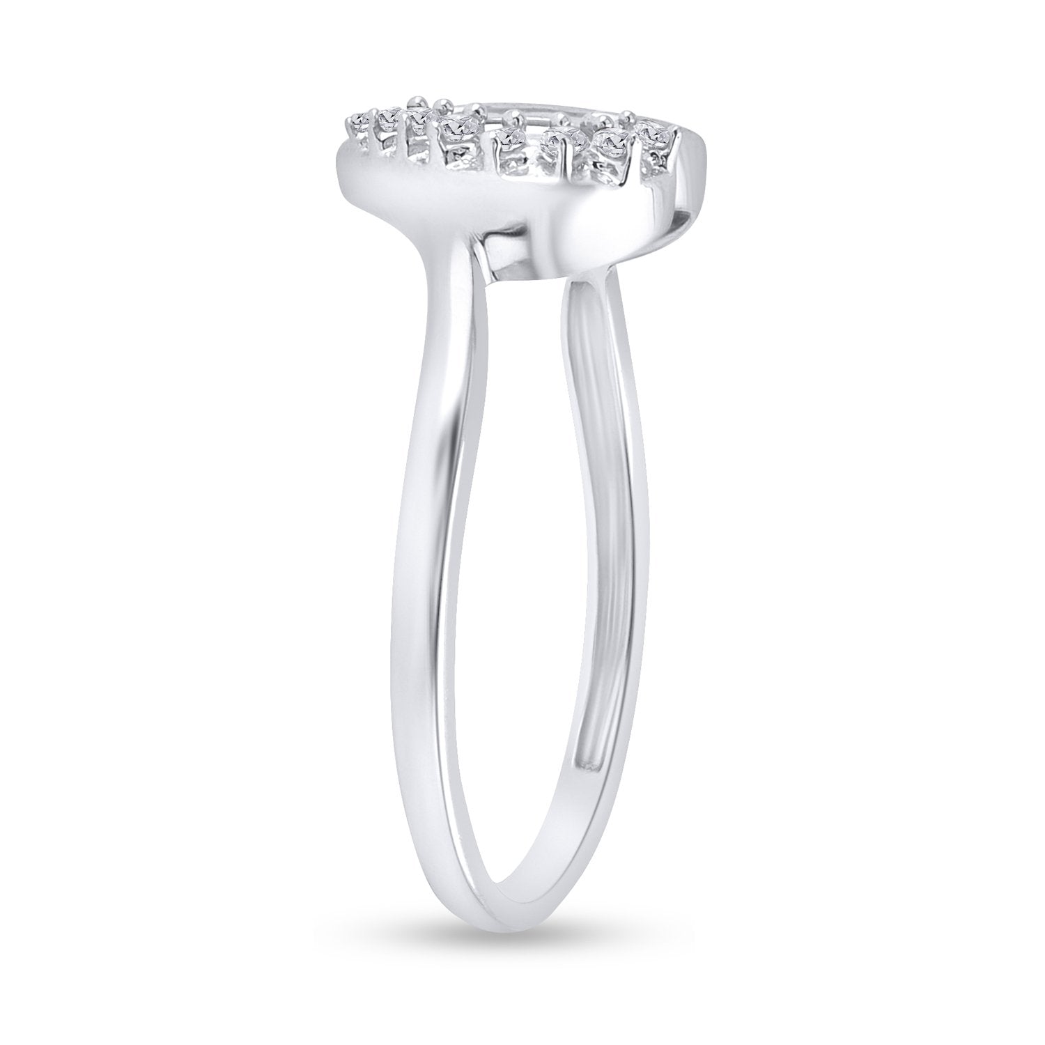 Sterling Silver Womens Round Diamond Heart Ring 1/20 Cttw