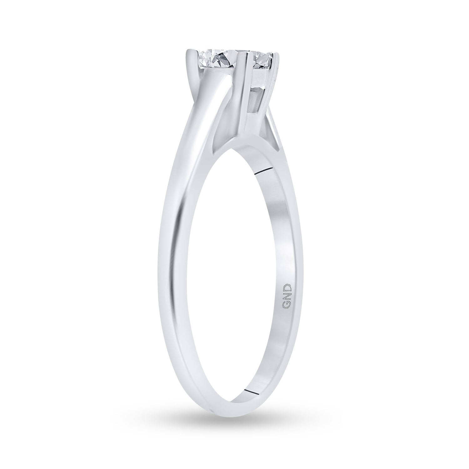 14kt White Gold Womens Round Diamond Princess Ring 1/2 Cttw