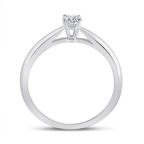 14kt White Gold Womens Round Diamond Solitaire Bridal Wedding Engagement Ring 1/4 Cttw