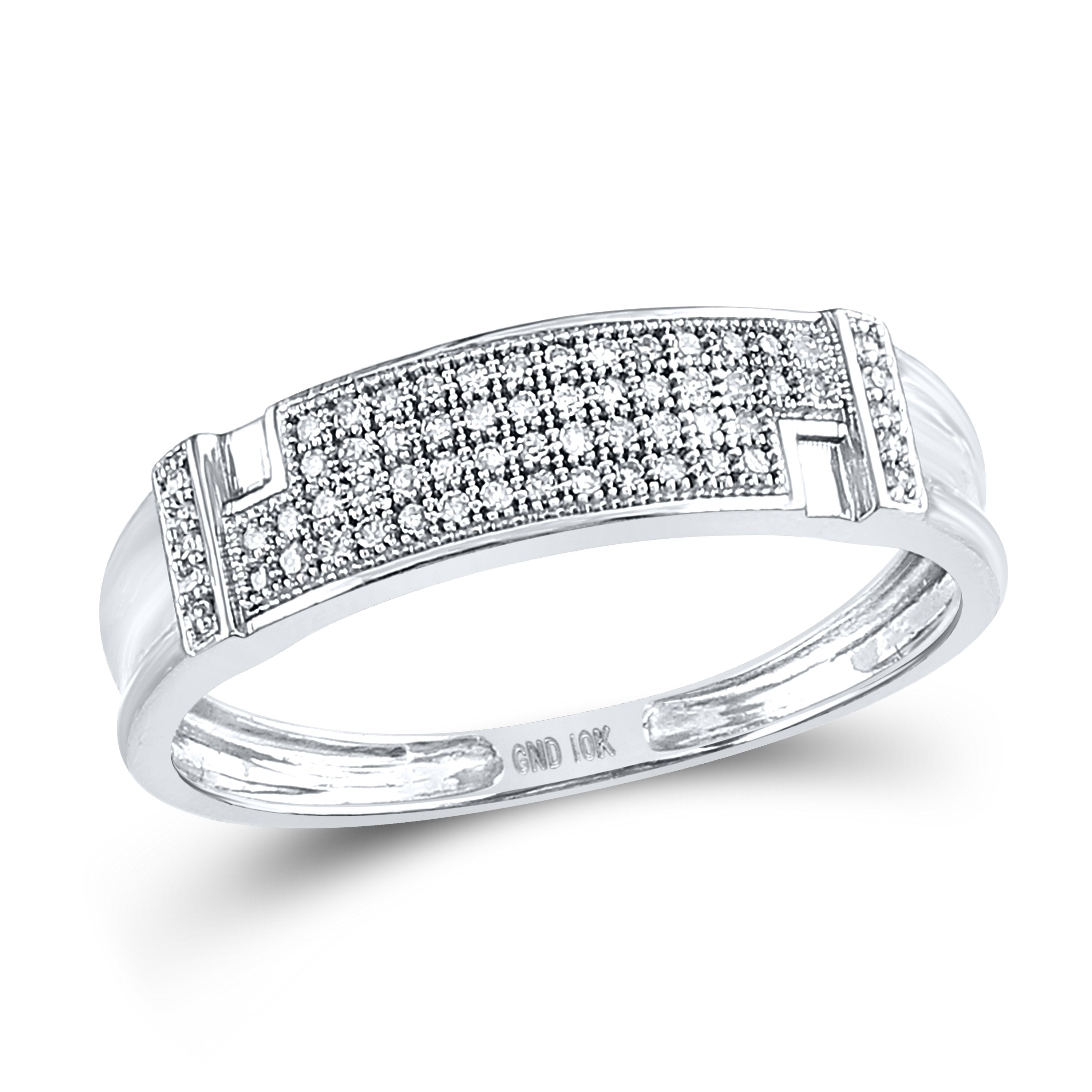 10kt White Gold His Hers Round Diamond Square Matching Wedding Set 1/2 Cttw