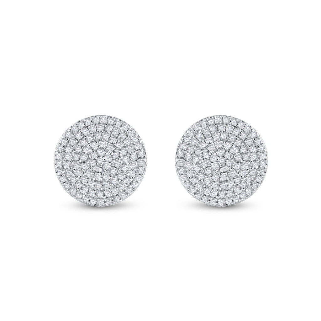 10kt Yellow Gold Womens Round Diamond Circle Cluster Earrings 1/3 Cttw